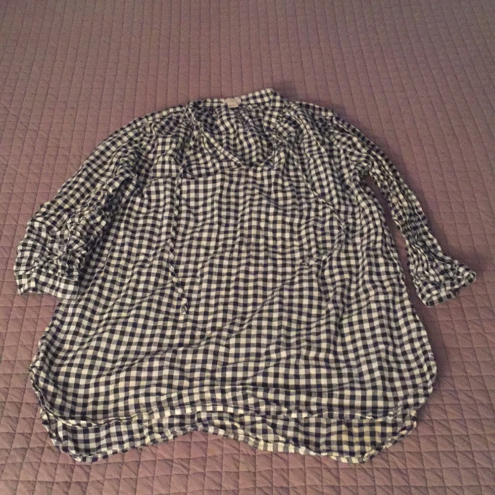 JCREW gingham beach coverup